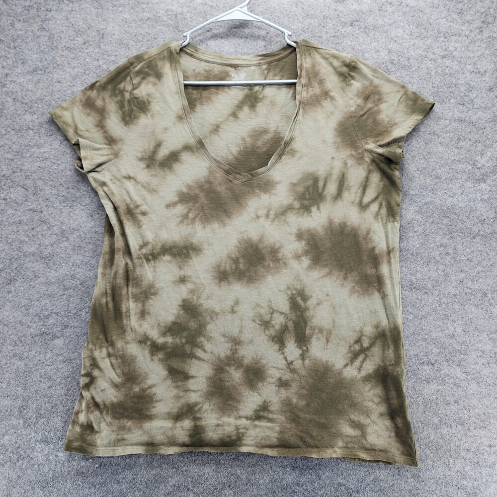 PINK Victoria Secret Shirt Womens Extra Large Short Sleeve Green Tie Dye